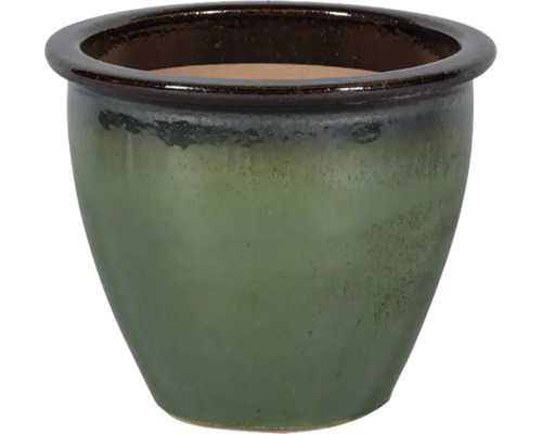 Ghiveci flori FloraSelf Lucca ceramică Ø 38 cm H 32 cm verde maro Ghiveci de flori din ceramică