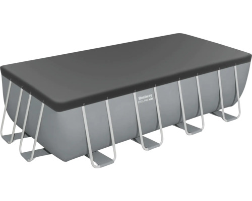 Piscină dreptunghiulară cu cadru de oțel și acoperire