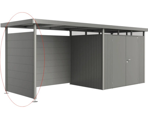 Magazie metalică de grădină cu acoperiș plat pentru depozitarea uneltelor de grădină