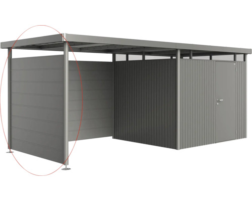 Spațiu de depozitare metalic cu acoperiș plat și pereți laterali