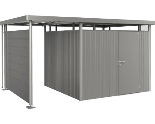 Garaj pentru biciclete cu magazie de scule din metal