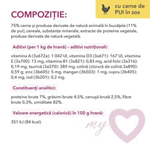 Compoziția hranei pentru pisici cu pui și informații nutriționale