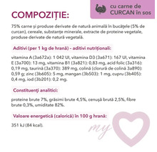 Compoziție hrană pentru pisici cu carne de curcan