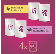 Mâncare pentru pisici My Love în plicuri de 85 de grame, set de 4