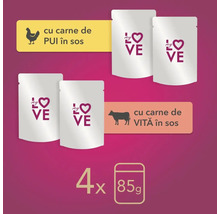 My Love Hrană pentru pisici la plic, 4 x 85 grame