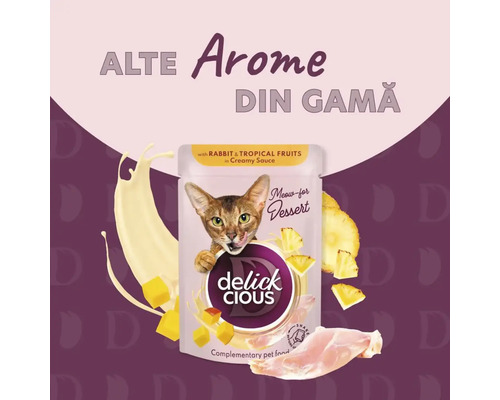 Delick Cious hrană pentru pisici cu iepure și fructe tropicale