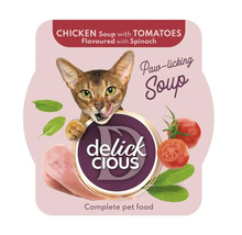 Delick Cious supă de pui cu roșii și spanac pentru pisici