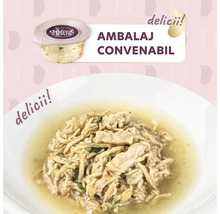 Rețetă de pui Delick Cious în farfurie și în ambalaj