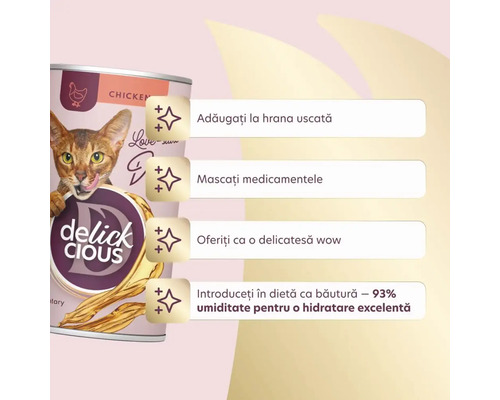 Hrană pentru pisici Delick CIOUS cu pui