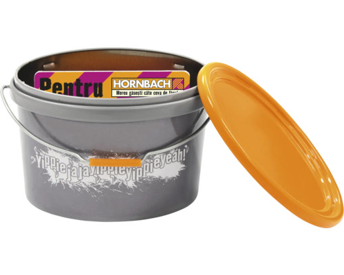 Găleată gri cu mâner și capac portocaliu