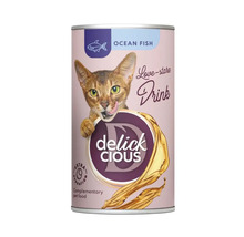 Băutură pentru pisici Delick Cious cu aromă de pește oceanic în conservă