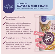 Băutură Delickcious cu pește oceanic pentru pisici adulte