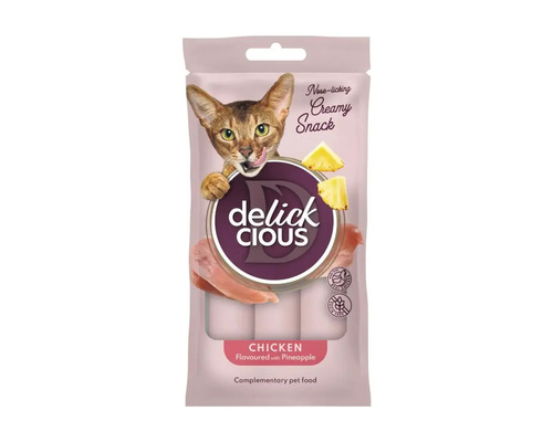 Delick Cious gustare pentru pisici cu aromă de pui și ananas