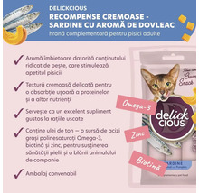 Gustare pentru pisici Delickcious cu aromă de sardine și dovleac