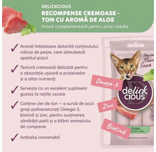 Delickcious recompense cremoase pentru pisici cu aromă de aloe, supliment alimentar.
