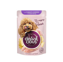 Delick Cious hrană pentru câini cu curcan și brânză în supă cremă