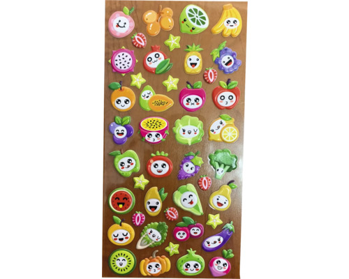 Foaie de autocolante cu diverse motive cu fructe