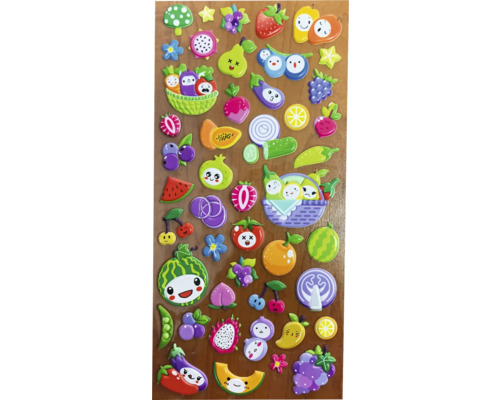 Foaie de autocolante cu diverse tipuri de fructe și legume