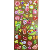 Foaie de autocolante cu diverse motive de fructe