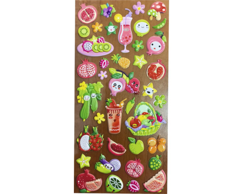 Foaie de autocolante cu diverse motive de fructe