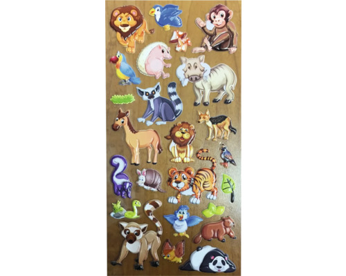 Foaie de abțibilduri cu tematică de animale pentru copii