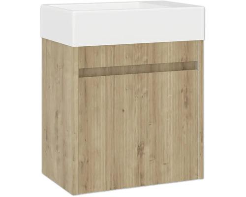 Dulap inferior pentru lavoar cu un sertar și blat de lavoar alb