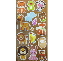 Foaie de autocolante cu motive de animale pentru copii