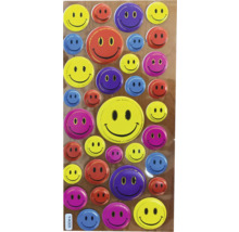 Foaie cu autocolante zâmbitoare colorate