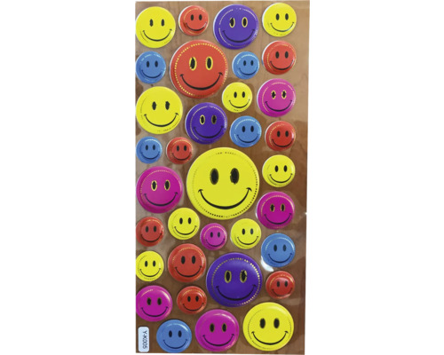 Foaie cu autocolante zâmbitoare colorate