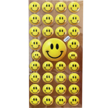 Foaie de autocolante cu emoticoane galbene rotunde