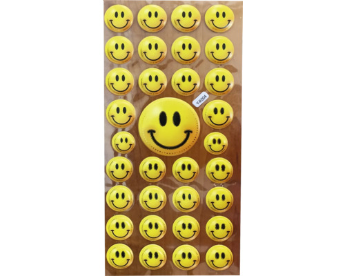 Foaie de autocolante cu emoticoane galbene rotunde