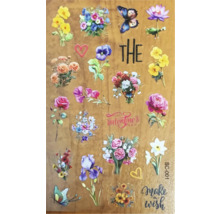 Foaie de autocolante cu motive florale și fluturi