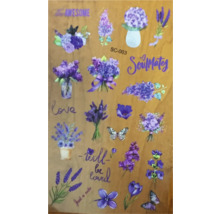 Foaie de autocolante cu motive florale și inscripții