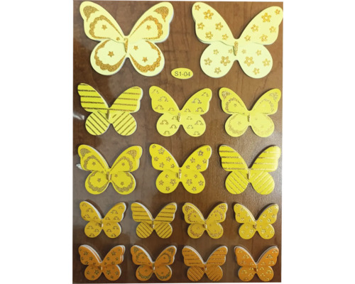 Autocolante cu fluturi galbeni și modele diferite