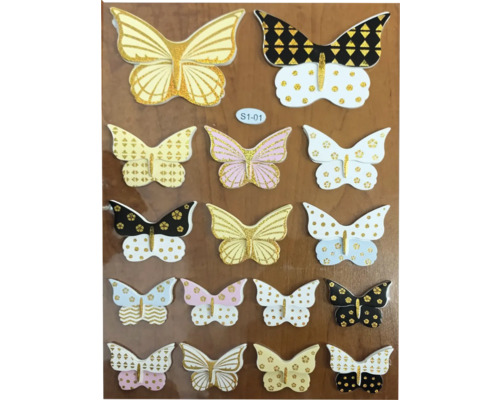Foaie cu diferite autocolante cu fluturi