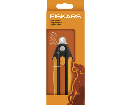 Unghieră pentru animale de companie Fiskars în ambalaj