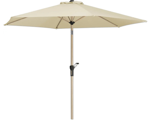 Umbrelă de grădină pătrată cu mecanism cu manivelă și cadru din lemn