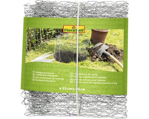 Coș de protecție împotriva șoarecilor de câmp din plasă de sârmă, 35 x 40 centimetri