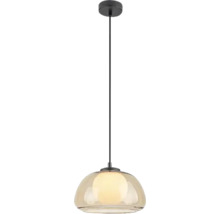 Lampa suspendată cu abajur de sticlă și sursă de lumină centrală