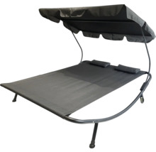 Șezlong dublu cu baldachin și perne pentru grădină