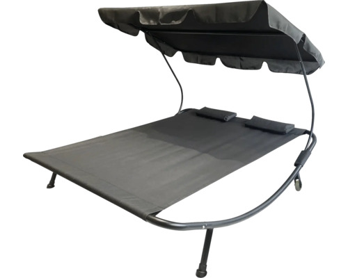 Șezlong dublu cu baldachin și perne pentru grădină