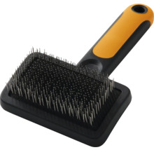 Perie pentru câini cu peri metalici și mâner din plastic