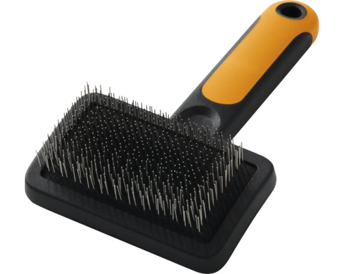 Perie pentru câini cu peri metalici și mâner din plastic