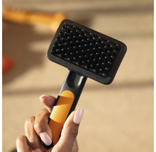 Perie de câine cu peri în mână