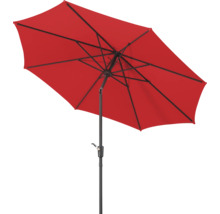 Umbrelă de soare roșie cu stâlp de oțel