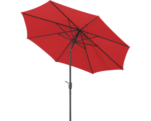 Umbrelă de soare roșie cu stâlp de oțel