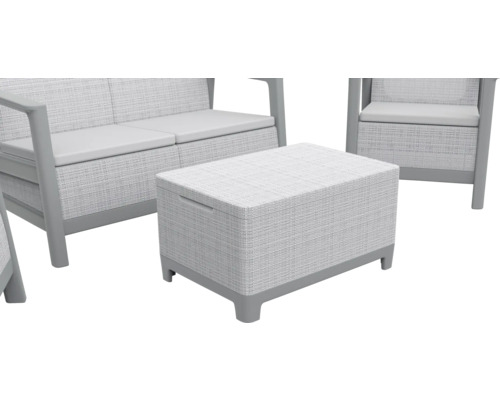 Set de mobilier de grădină cu canapea, fotoliu și taburet