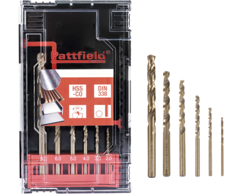 Set burghie elicoidale Pattfield HSS-CO, norma DIN 338