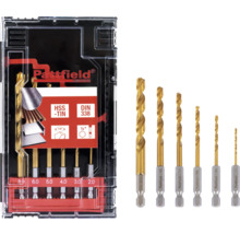 Set burghie metal Pattfield HSS-TIN de diferite dimensiuni în cutie de depozitare