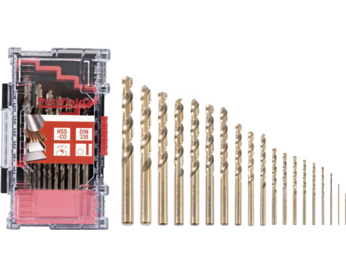 Set burghie metal Pattfield HSS-CO, 25 bucăți în valiză